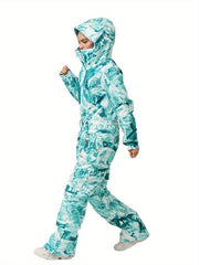 Winter Ski Jumpsuit Camouflage Waterproof Windproof Thermal