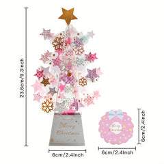 Christmas 3D Decoration Greeting Card Creative Tree Gift Blessing Message