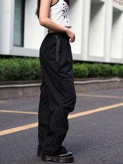  Solid High Rise Cargo Trousers