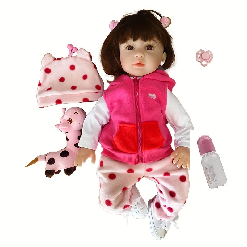 22in Reborn Doll Realistic Cloth Body for Girls with Clothes & Accessories