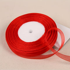 10mm 45m Roll Organza Ribbon for Wrapping Christmas Party Gift Packaging