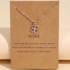 Lucky Clover Pendant Necklace Small Flower Chain Necklace