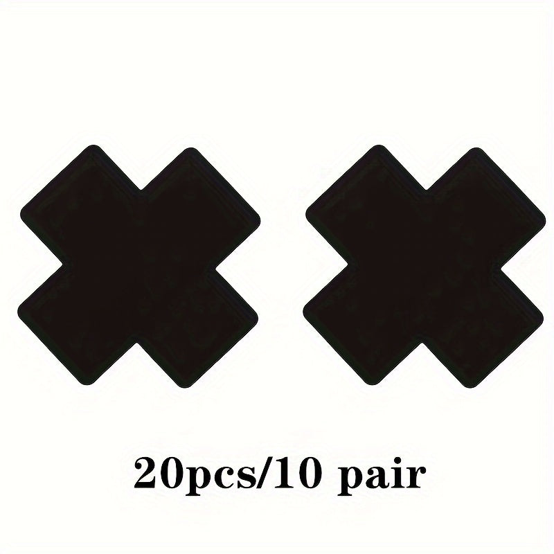 2pcs Women's Cross Shaped Nipple Covers Strapless Satin Chest Stickers