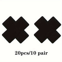 2pcs Women's Cross Shaped Nipple Covers Strapless Satin Chest Stickers