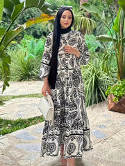  Casual Kaftan Dress Women's Plus Paisley Floral Print Maxi Dress