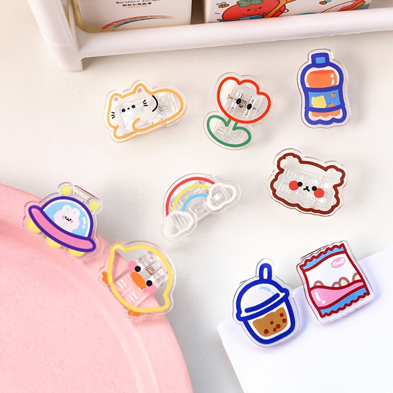 Cartoon Acrylic Snack Sealing Clip Set of 9pcs