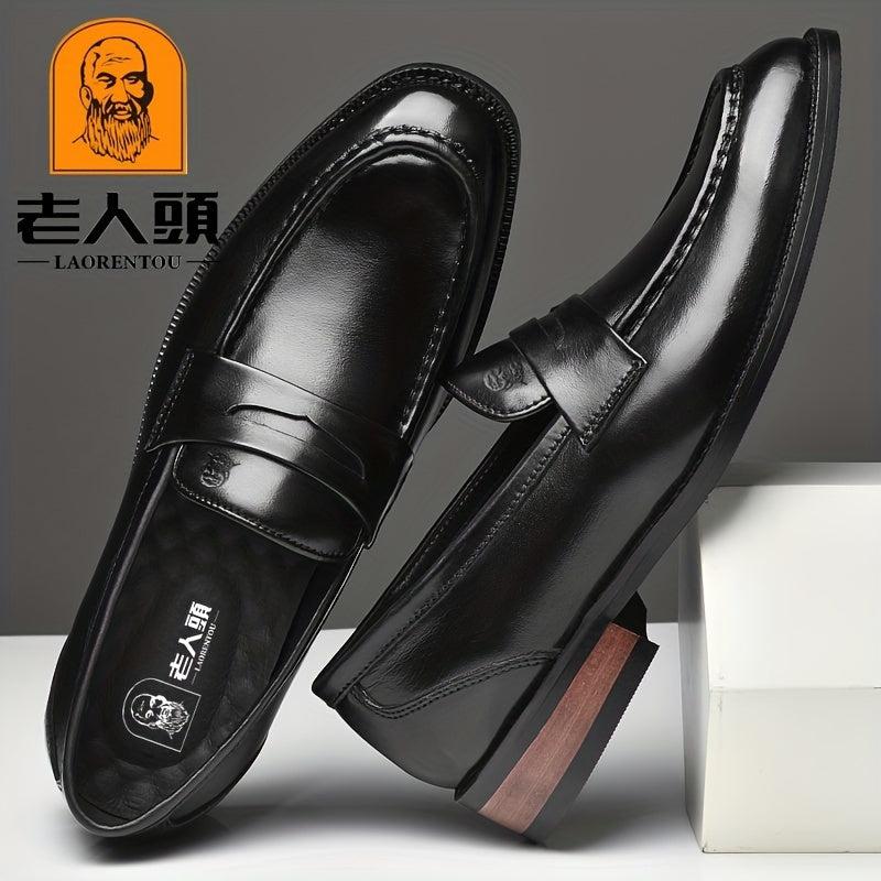 LAORENTOU Men's Leather Dress Shoes Lightweight Formal Shoes For Wedding