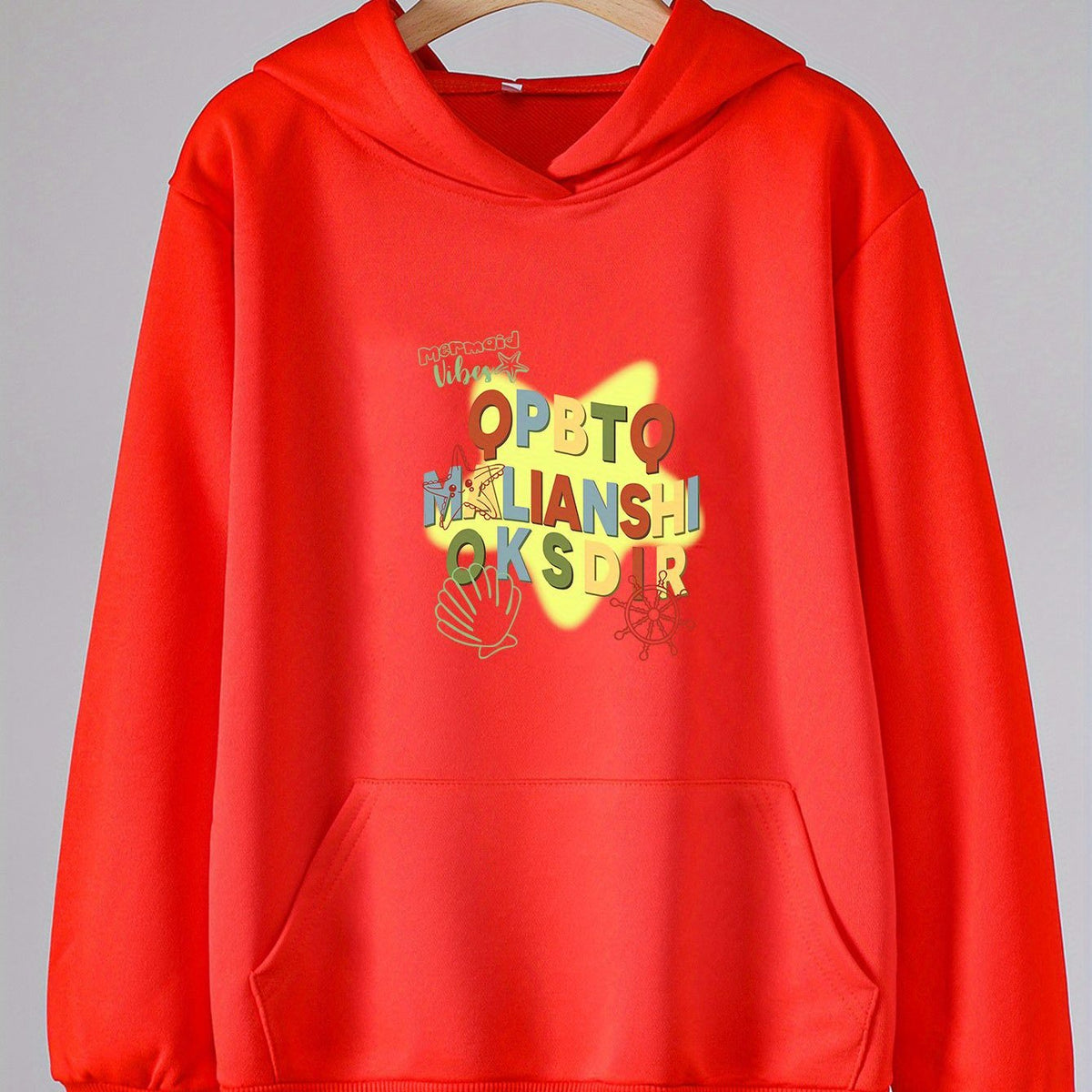 Girls Cartoon Alphabet Hoodie for Spring Autumn