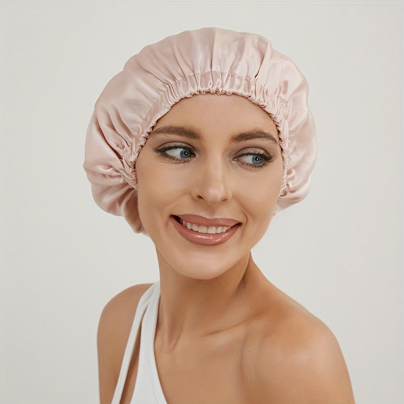 Silk Double Layer Bonnet Soft Elastic Hair Bonnet