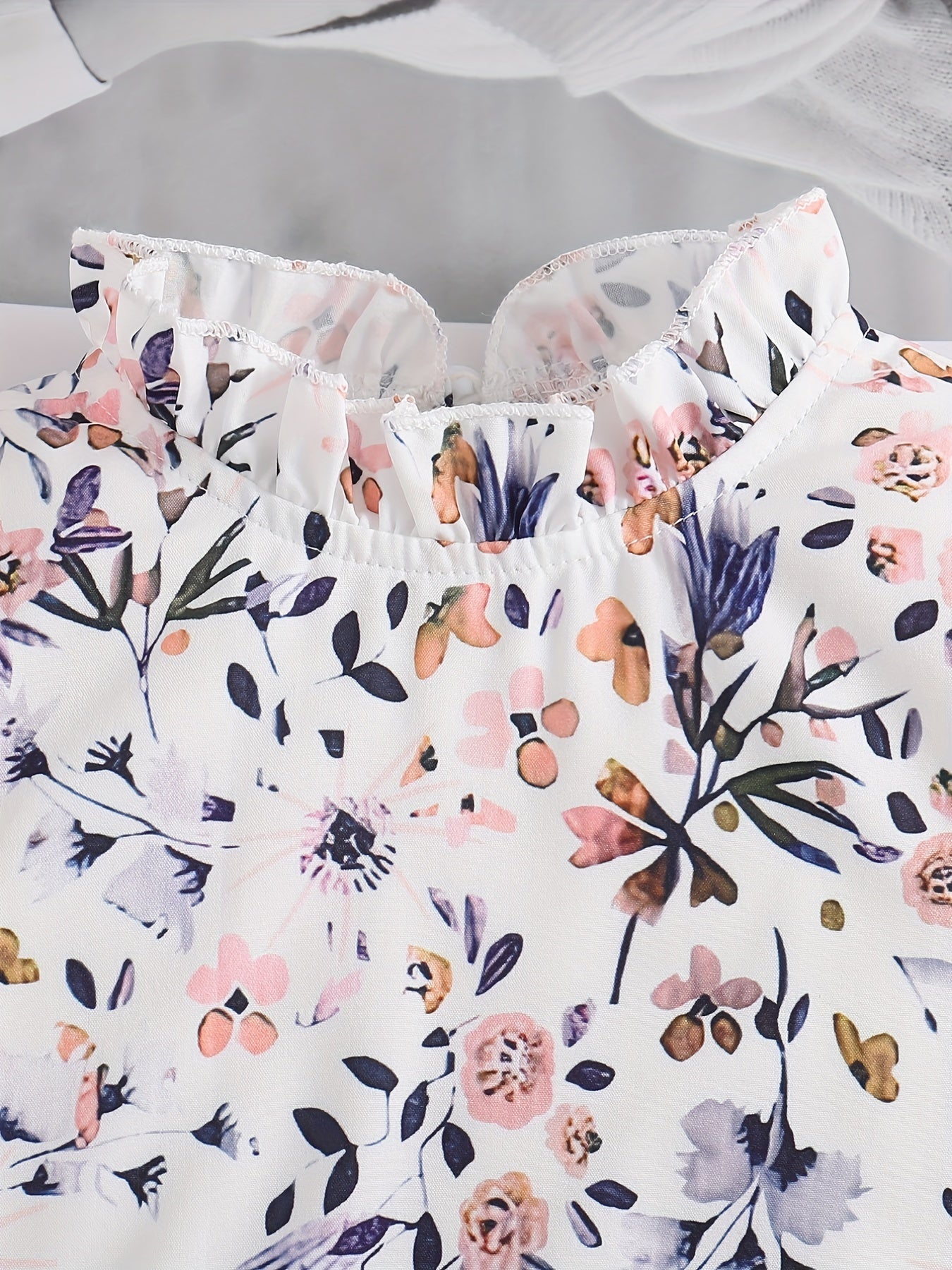 Girl's Floral Shirt & Bowknot Pants Set for Spring