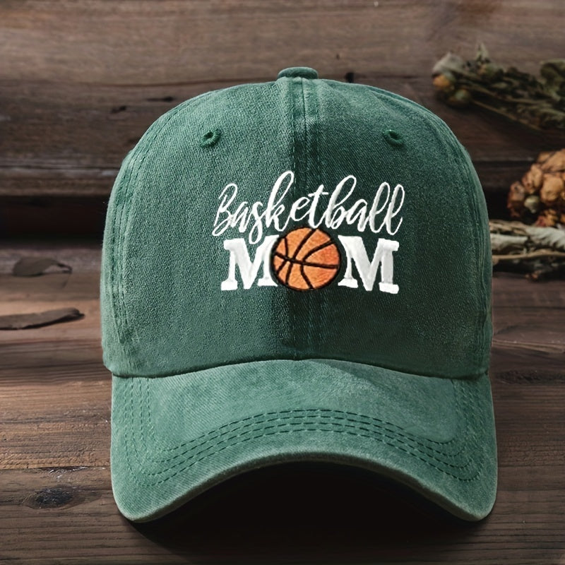 Basketball Mom Embroidered Baseball Cap Distressed Dad Hat
