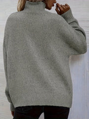  Solid Long Sleeve High Neck Jumper