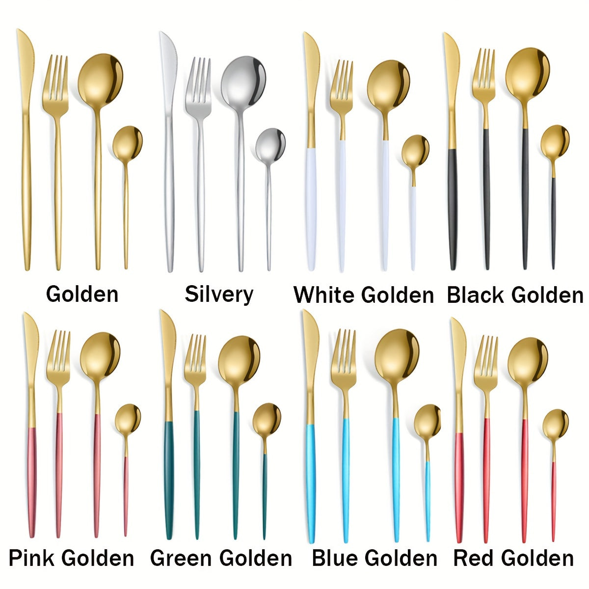 24pcs Portuguese Stainless Steel Tableware Set for Dining