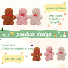 Gingerbread Man Plush Toy Soft Stuffed Doll Decor