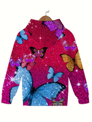 Sequin Butterfly Hooded Top for Girls