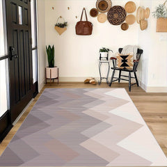 Geometric Striped Carpet Non Slip Soft Faux Sheepskin Floor Mat