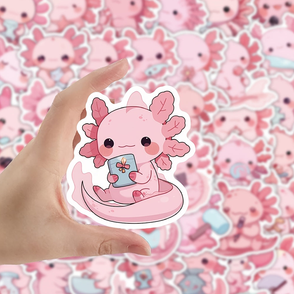 55pcs Axolotl Graffiti Stickers for Laptops, Water Bottles - Holiday In