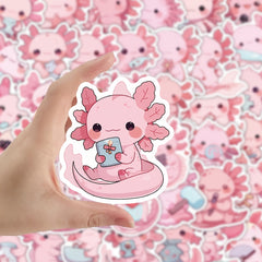 55pcs Axolotl Graffiti Stickers for Laptops, Water Bottles - Holiday In
