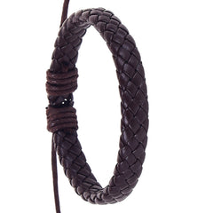 Vintage Men's Braided Leather Hand Rope Bracelet