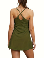 Women's Tennis Dress Criss Cross Back with Shorts Pockets