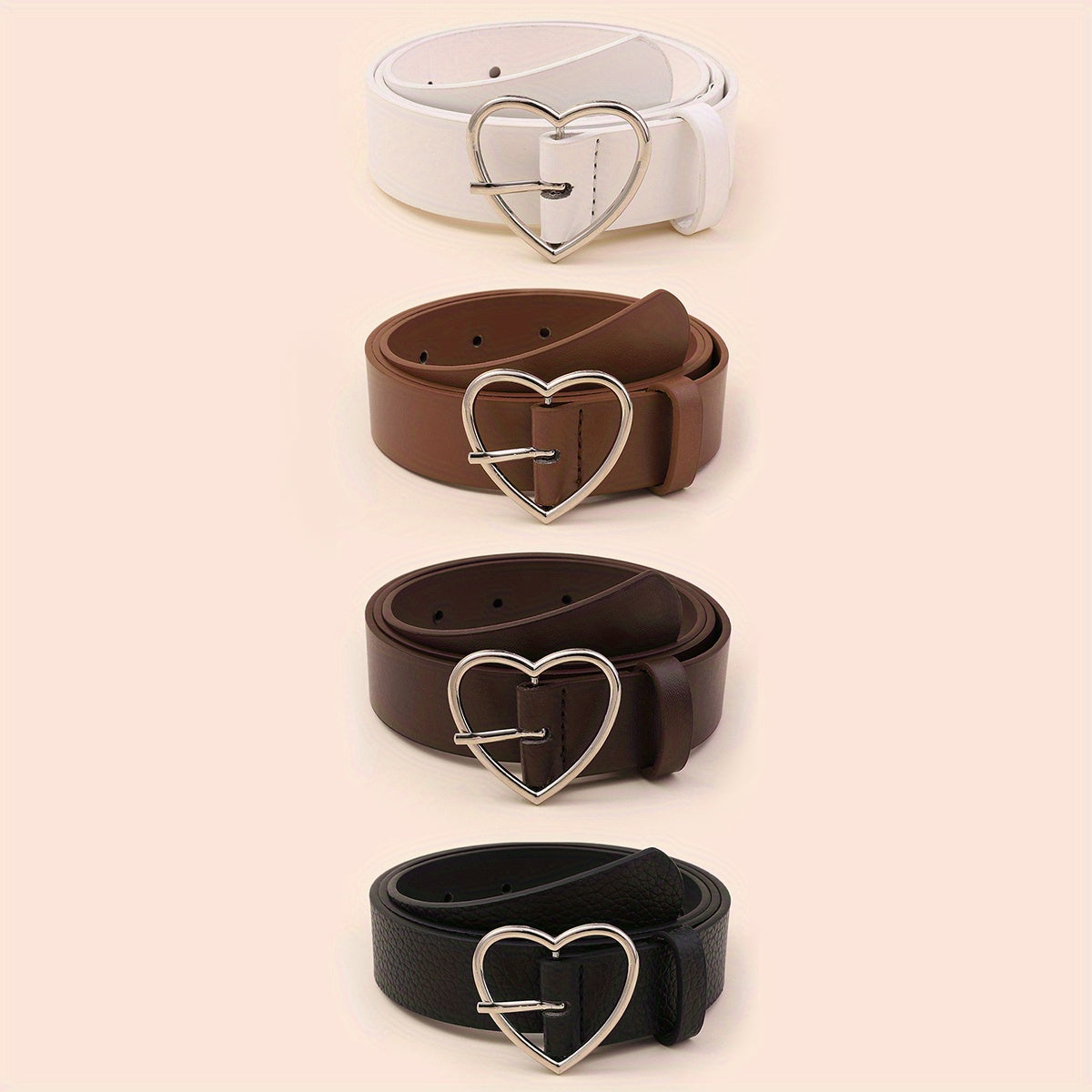 Heart Pin Buckle Belt Vintage Classic Jeans Pants Dress Girdle For Women