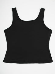 Solid Square Neck Stretch Tank Top