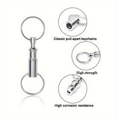 3pcs Quick Release Detachable Keychain Metal Keychain Keyring Pendant