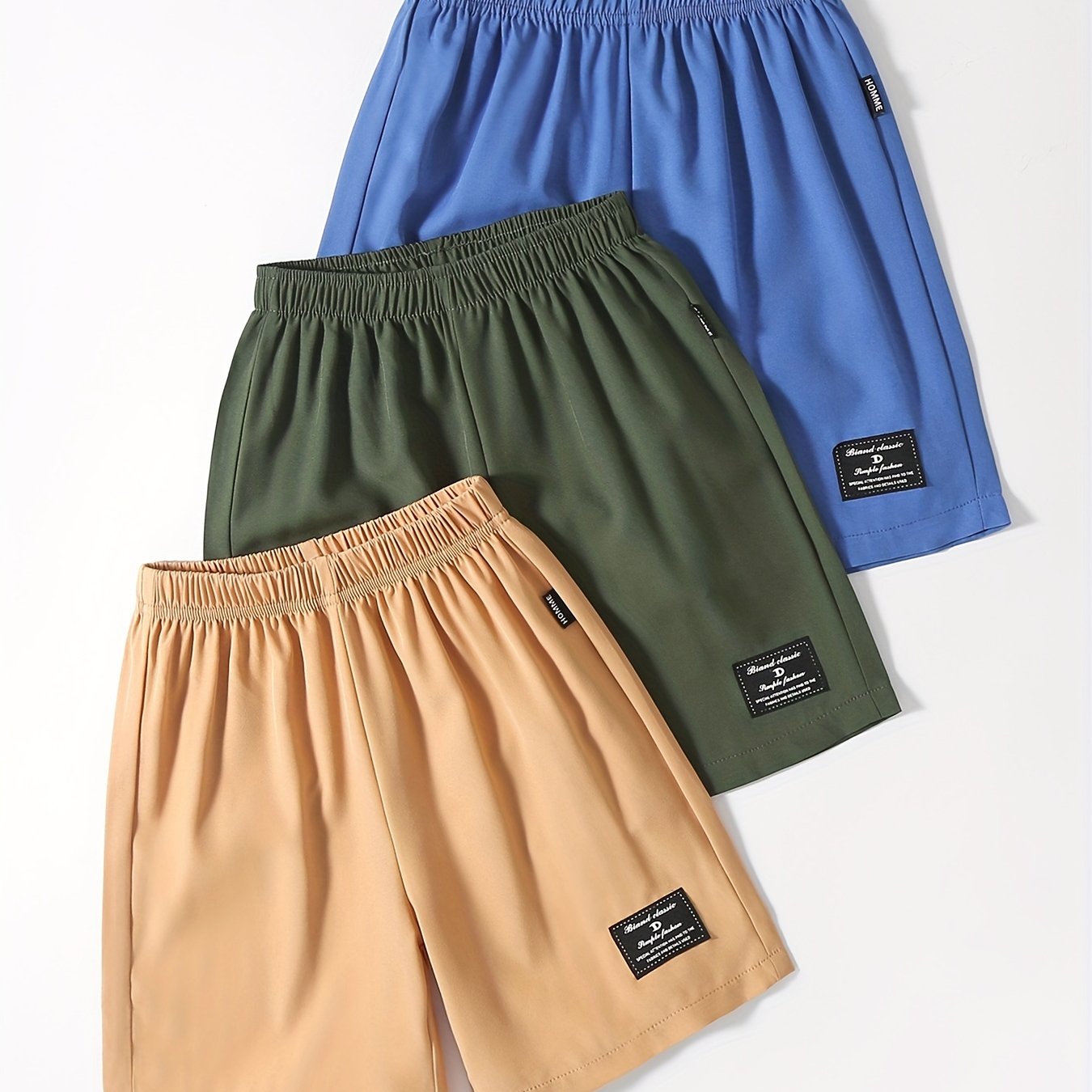 3pcs Boys Letter Print Quick Drying Shorts for Summer