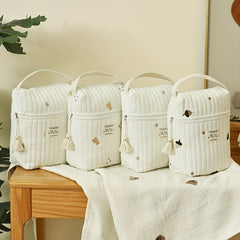 Quilted Embroidered Nappy Bag - Diaper Organizer for Moms On the Go