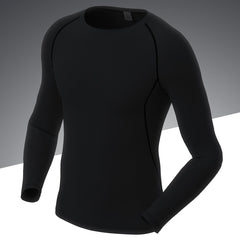Men's Solid Workout Shirt High Stretch Compression Base Layer
