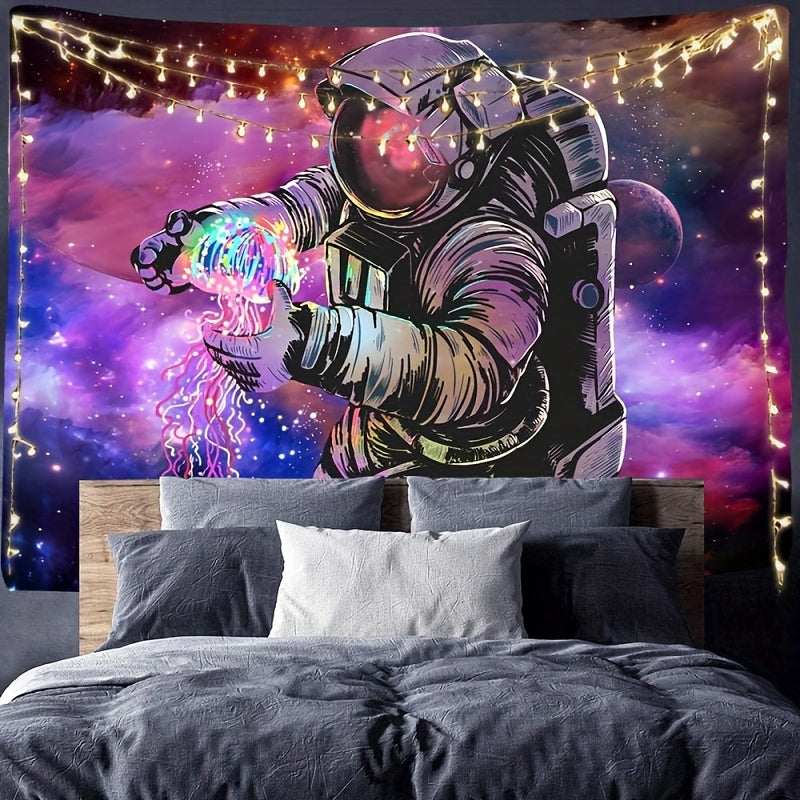Hexagram Astronaut Tapestry for Dorm Decorations