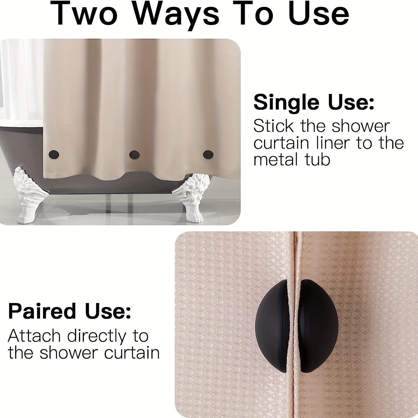 1PC Shower Curtain Weights Magnets Silicone Coated Strong