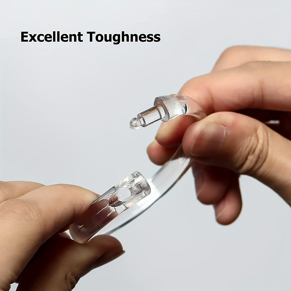 12pcs Plastic Shower Curtain Hooks Transparent Easy Install Bathroom Accessories