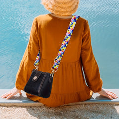 Colorful Retro Flower Pattern Bag Strap Replacement Wide Shoulder Bag Strap