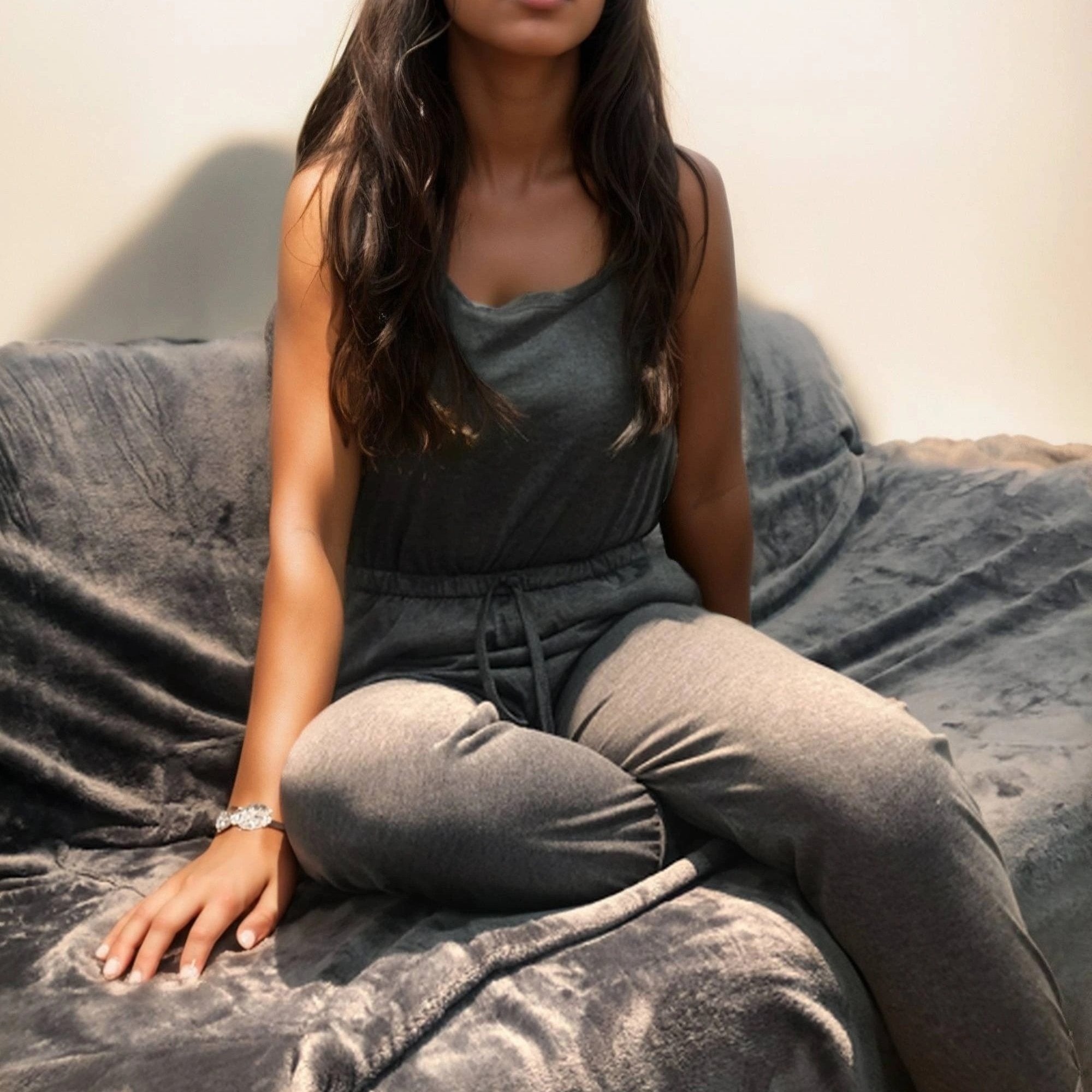 Lace Up Tank Jumpsuit Women's Loungewear