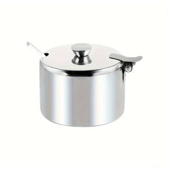 Stainless Steel Seasoning Box with Spoon Clear Spice Pots