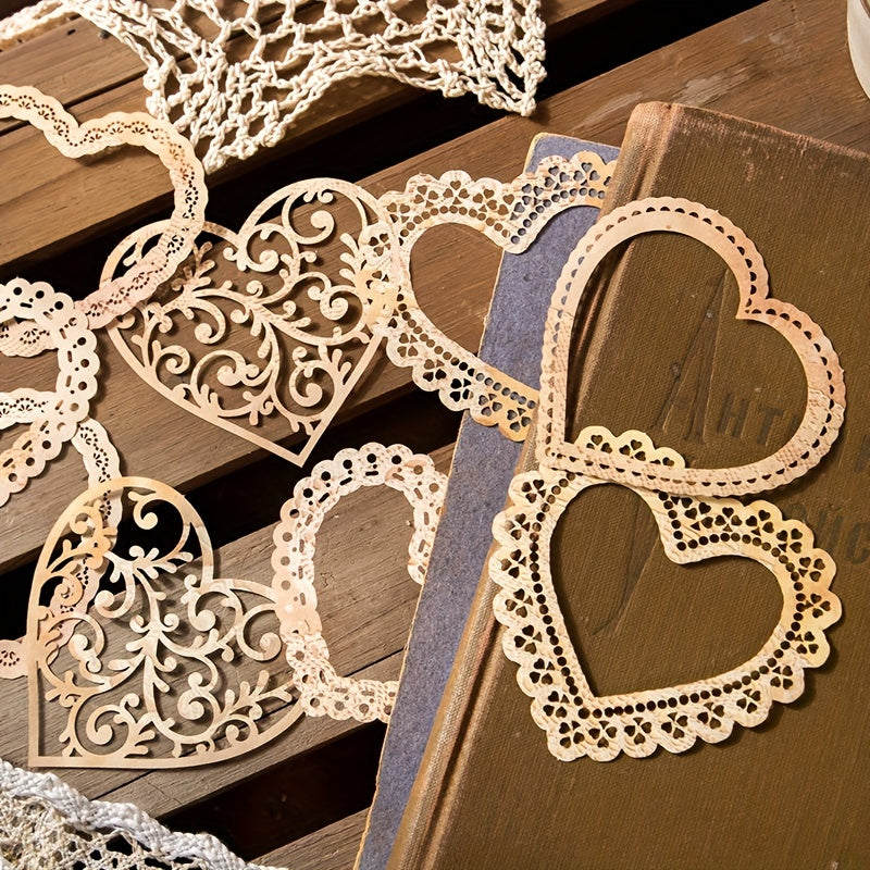10pcs Pack Paper Space Time Series Lace Border Decoration Base Paper