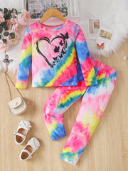Toddler Girl's 2pcs Unicorn Starfish Print Top & Pants Set