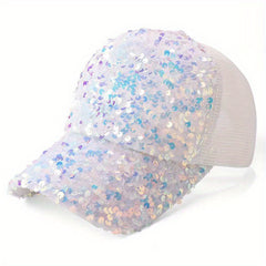 Sequin Mesh Stitching Cap Sun Protection for Kids