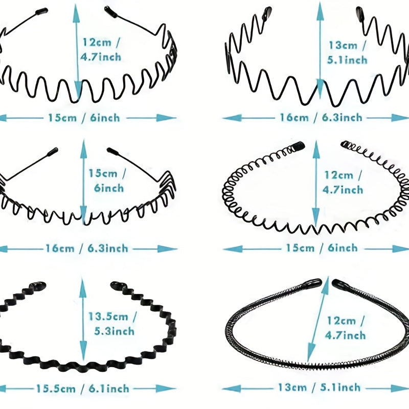 6pcs Men's Hair Scrunchies Invisible Pressing Hair Back Head Wave Hair Bands
