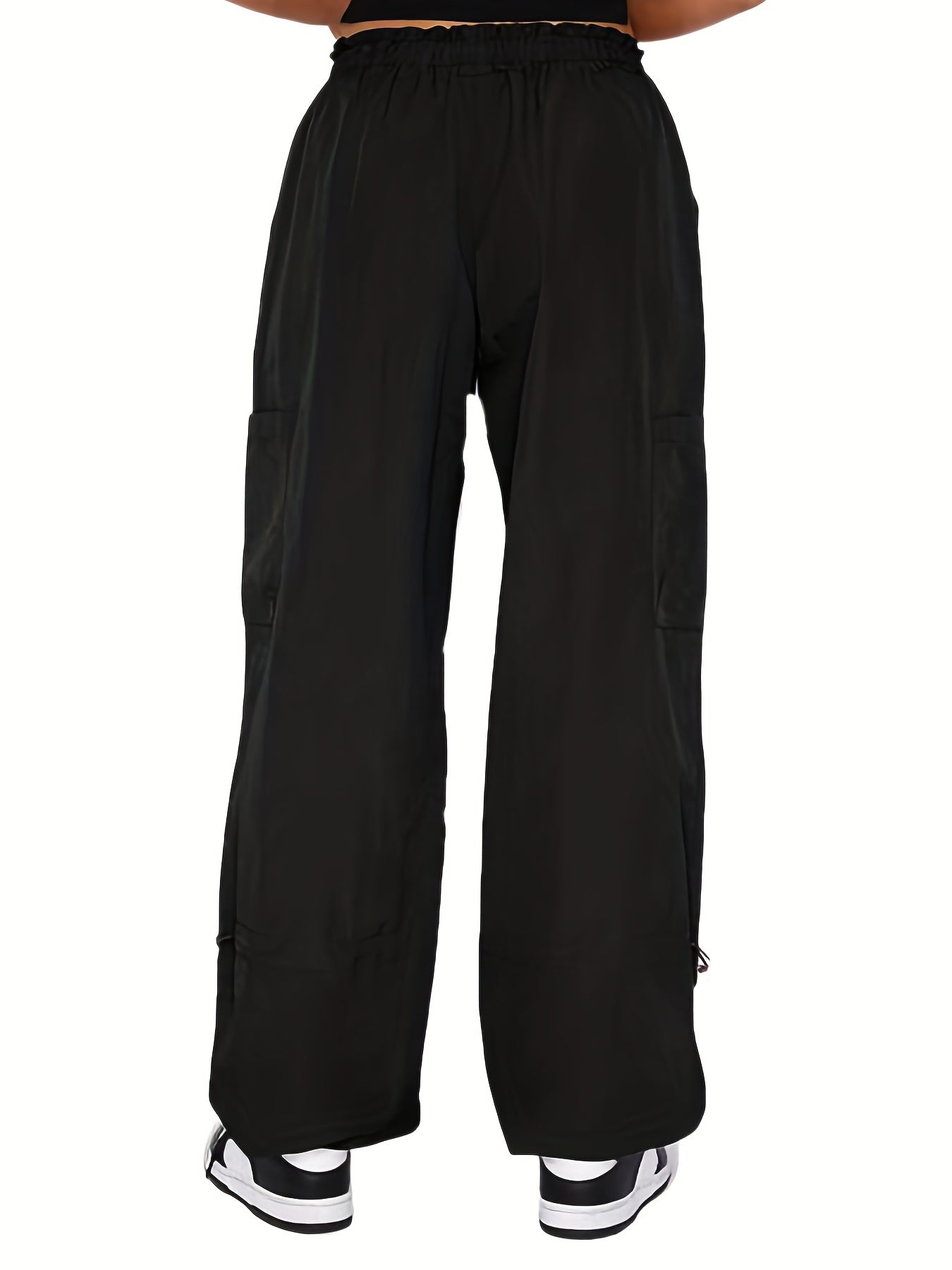 Wide Leg Parachute Pants Solid Casual Every Pants Women's Clothing