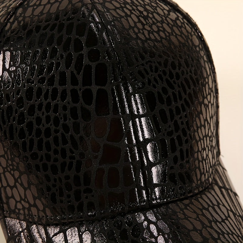 PU Pattern Baseball Cap Men's All match Sunshade Sunscreen Champagne Golden Brig