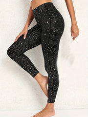 Women's Plus Glitter Star Print Skinny Trousers