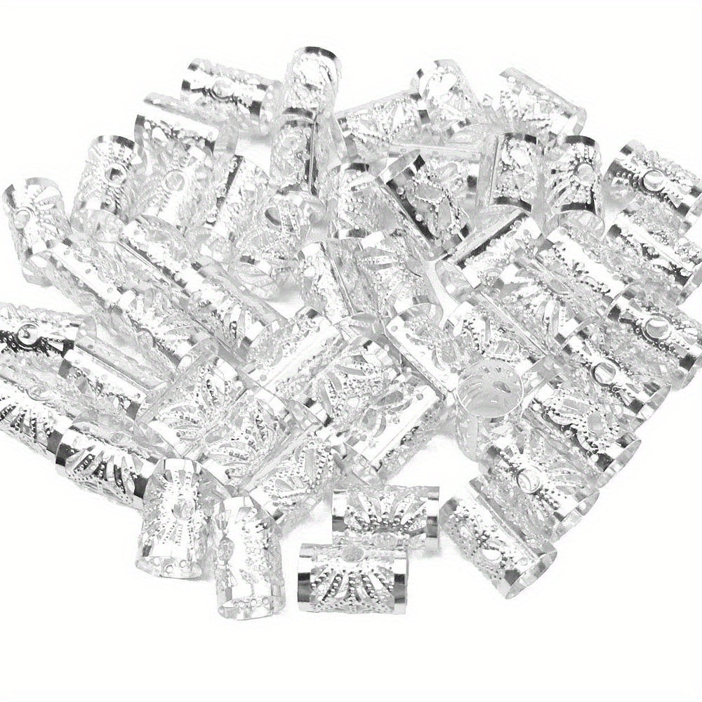 100pcs Beads Hair Braid Clips Hair Braiding Metal Cuffs Decoration