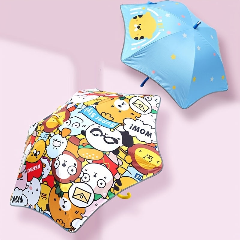 Kids Umbrella Windproof Pulley Vinyl Sunscreen