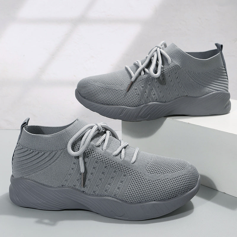 Solid Embossed Weave Sneaker Running Shoes for Women