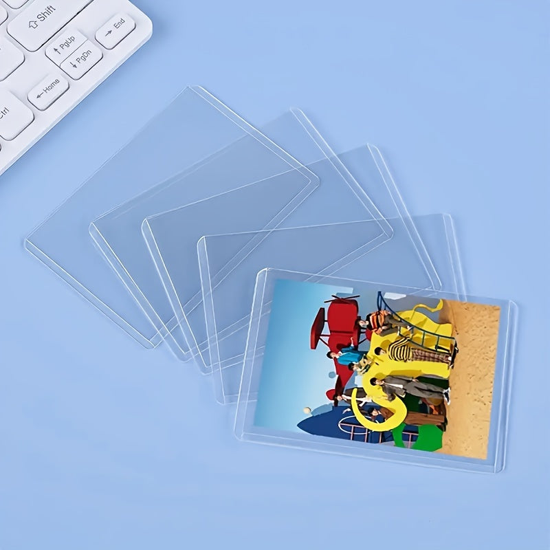 10pcs Clear Postcard Holders Transparent Id Card Cases Pockets