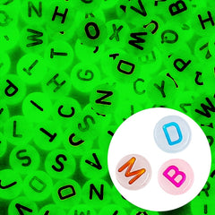 100pcs Glow Acrylic Letter Beads A-Z for DIY Bracelet Making