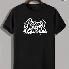 Creative Letters Print Men's Graphic T-shirt for Summer