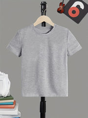Breathable & Stretchy Boy's Solid T-Shirt for Summer